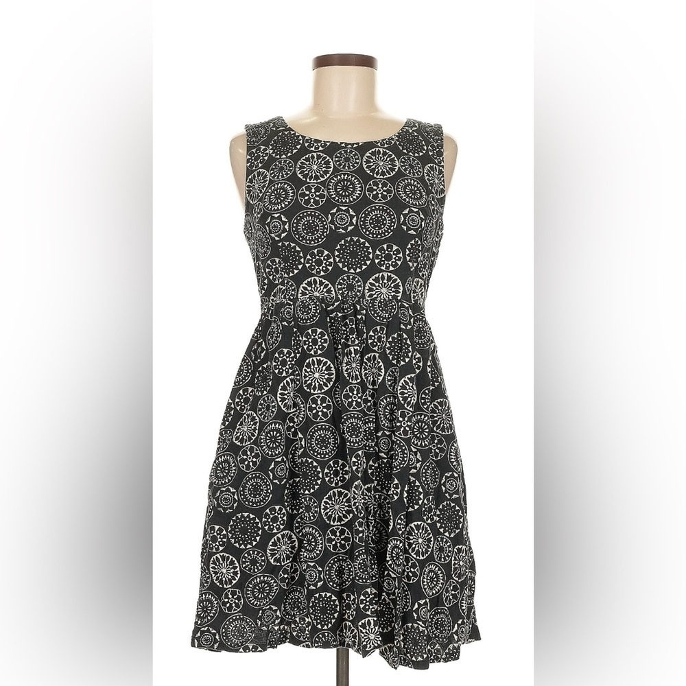 Mata Traders Blue Embroidered Circle Floral Boho Print Fit & Flare Dress Size M